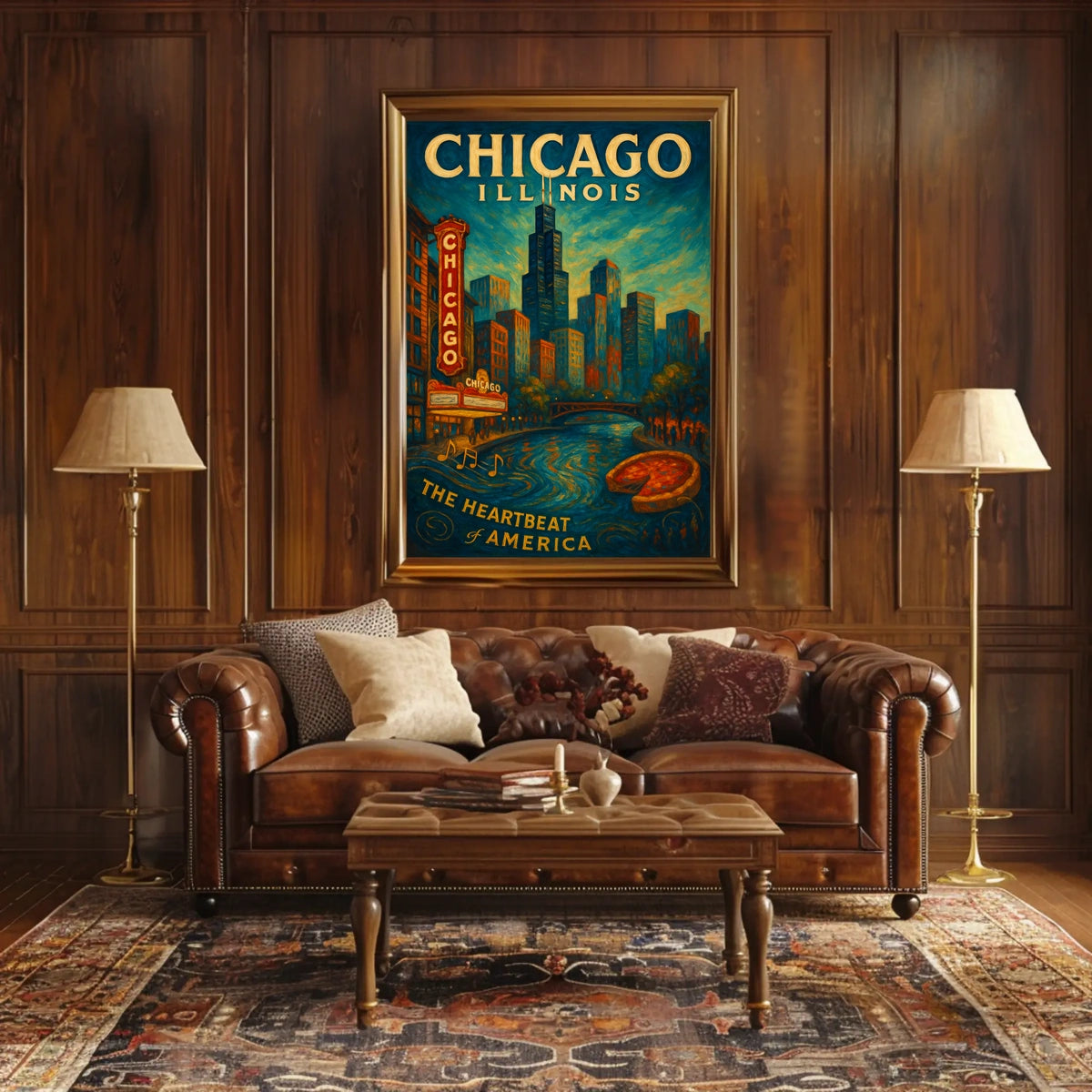 Chicago Poster The Heartbeat Of America For City Lovers
