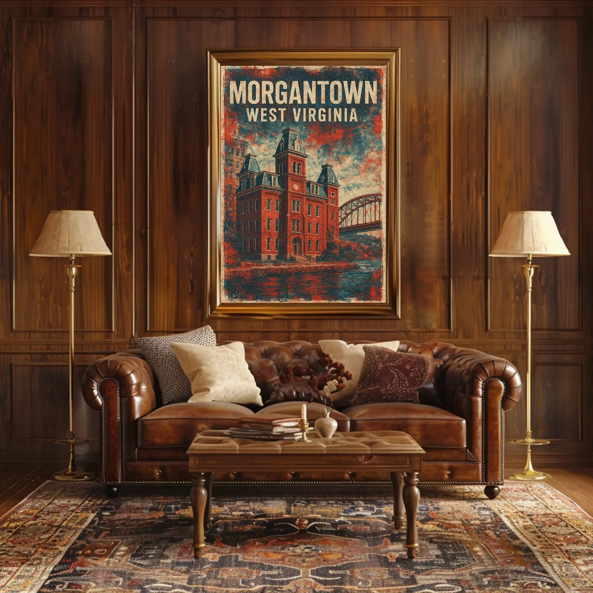 Morgantown West Virginia Skyline Photography Realism Poster