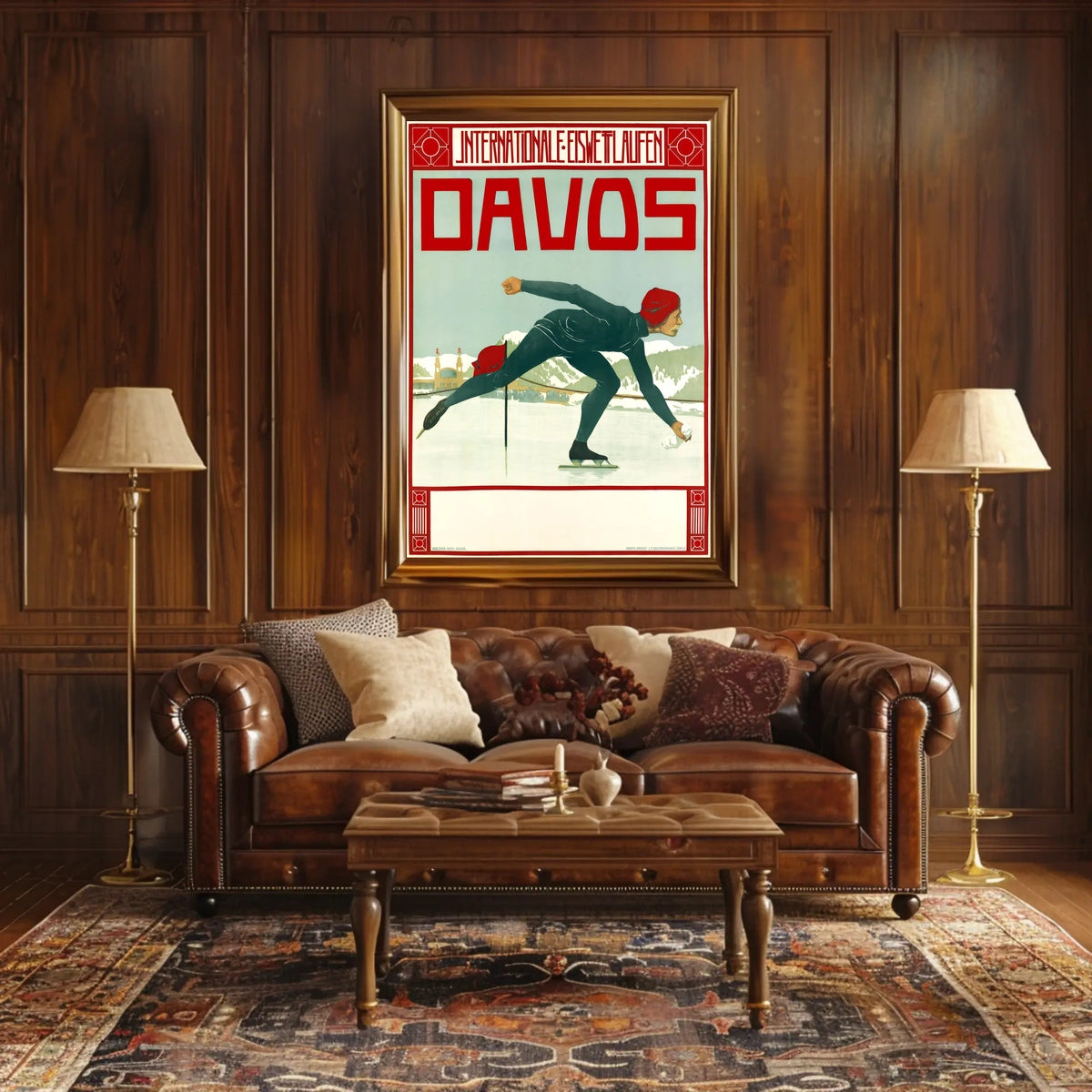 Davos Ice Skating Event Poster