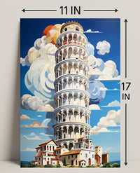 The Leaning Tower Of Pisa Artistic Poster PosterGoat