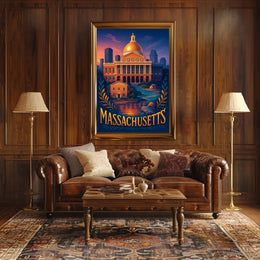 Massachusetts State Capitol Poster