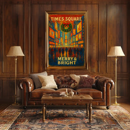 Times Square Merry Bright Poster