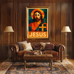 Jesus Iconic Representation Poster