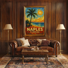 Naples Florida Brushstroke Art Poster