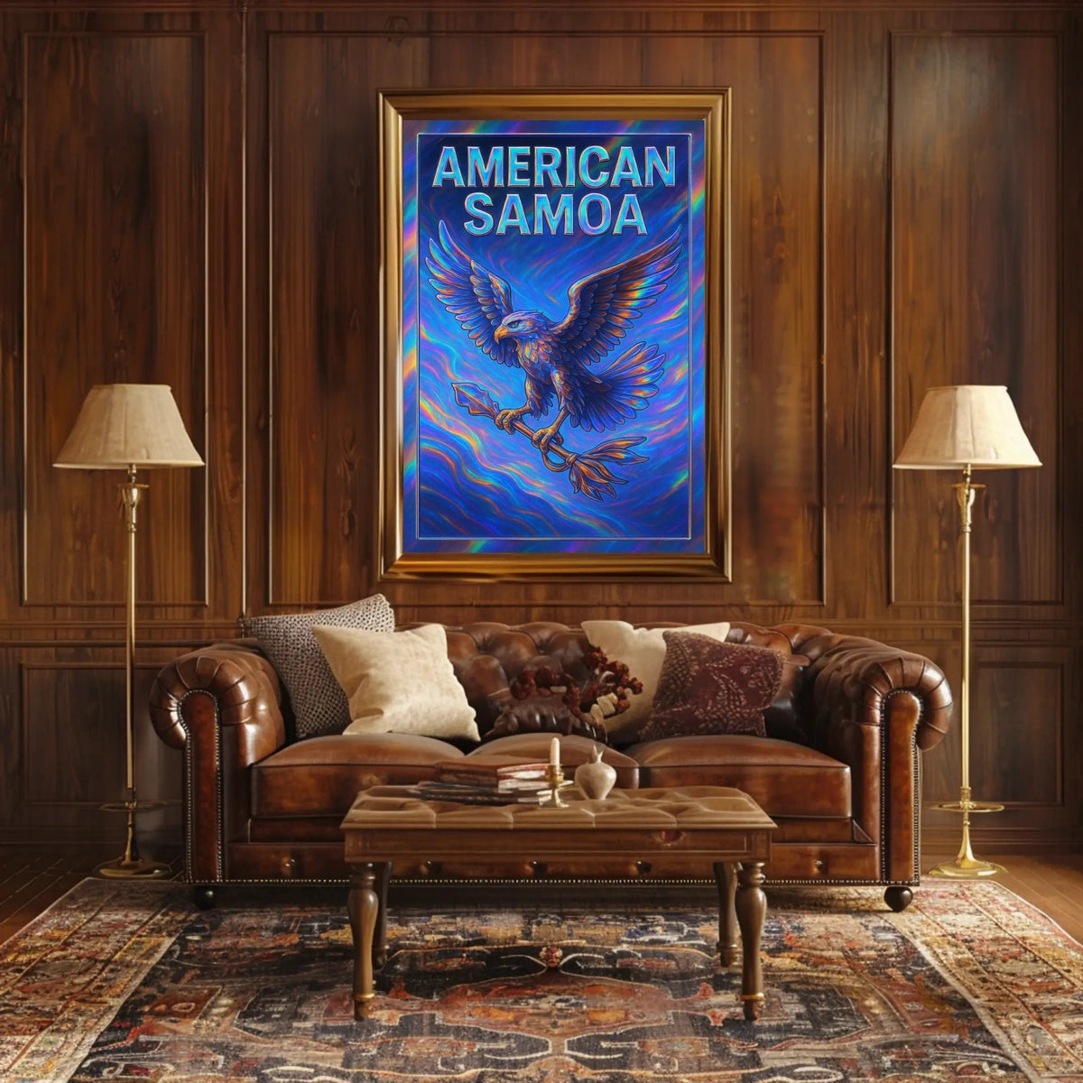 American Samoa Vibrant Eagle Poster