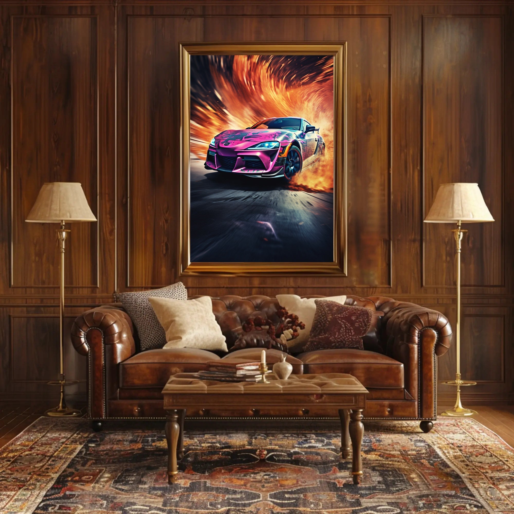 Modern Sports Travel Poster Featuring Dynamic Vehicles