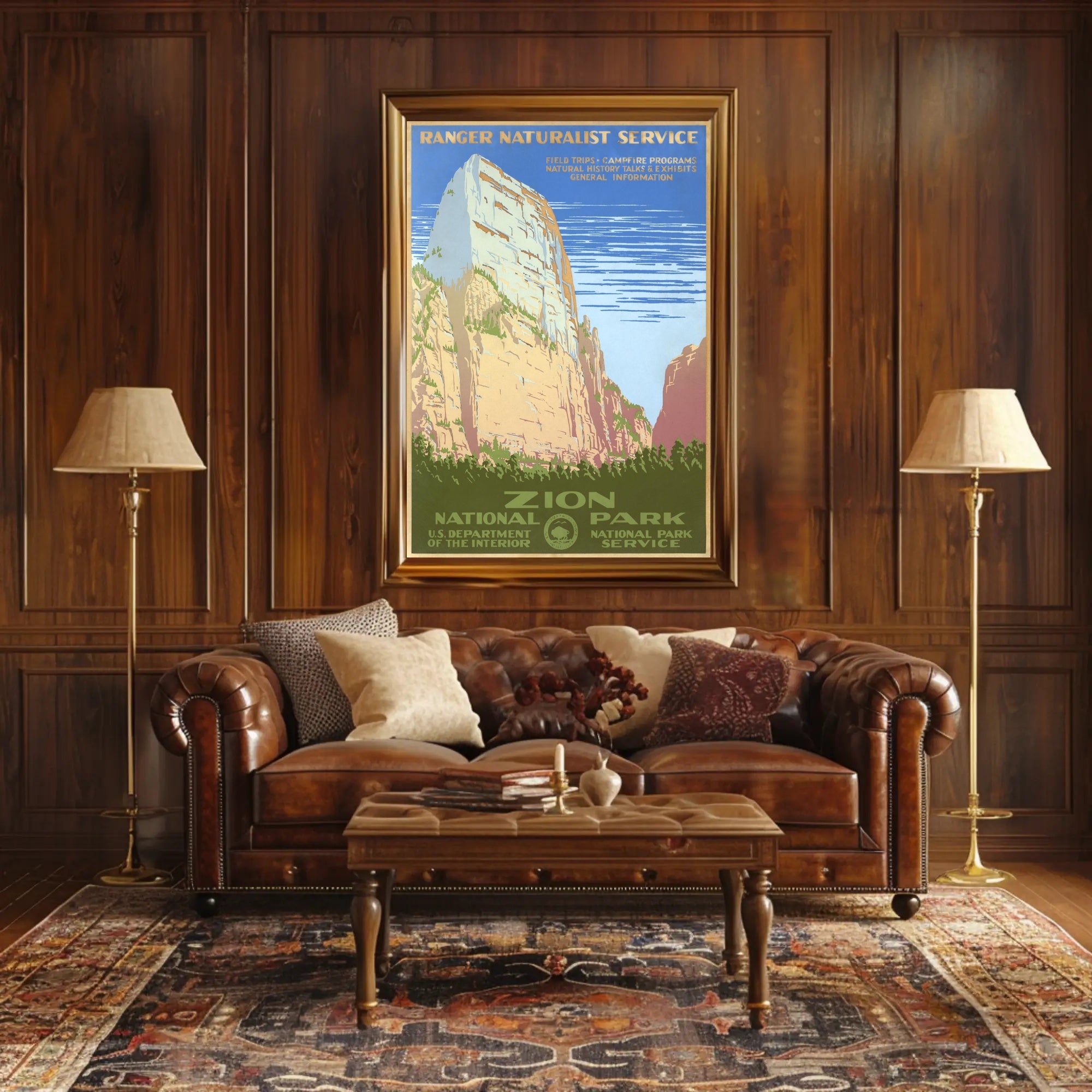 Zion National Park Vintage Ranger Poster Print