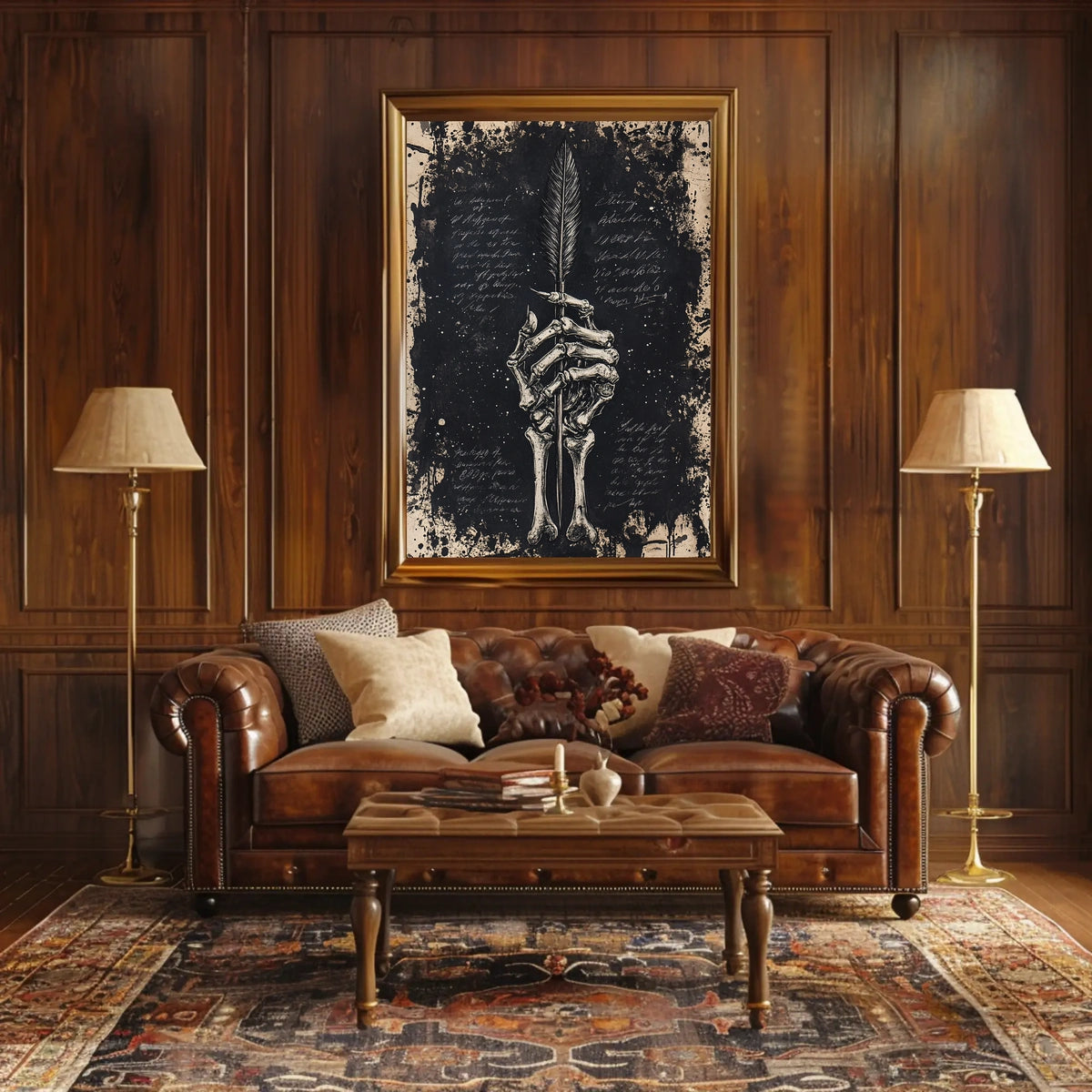 Gothic Skeleton Quill Abstract Artistic or Pop Culture Poster