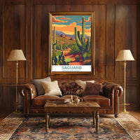 Saguaro National Park Adventure Vintage Travel Poster