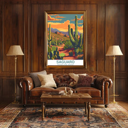 Saguaro National Park Adventure Vintage Travel Poster