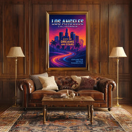 Los Angeles City Of Dreams And Stars Poster