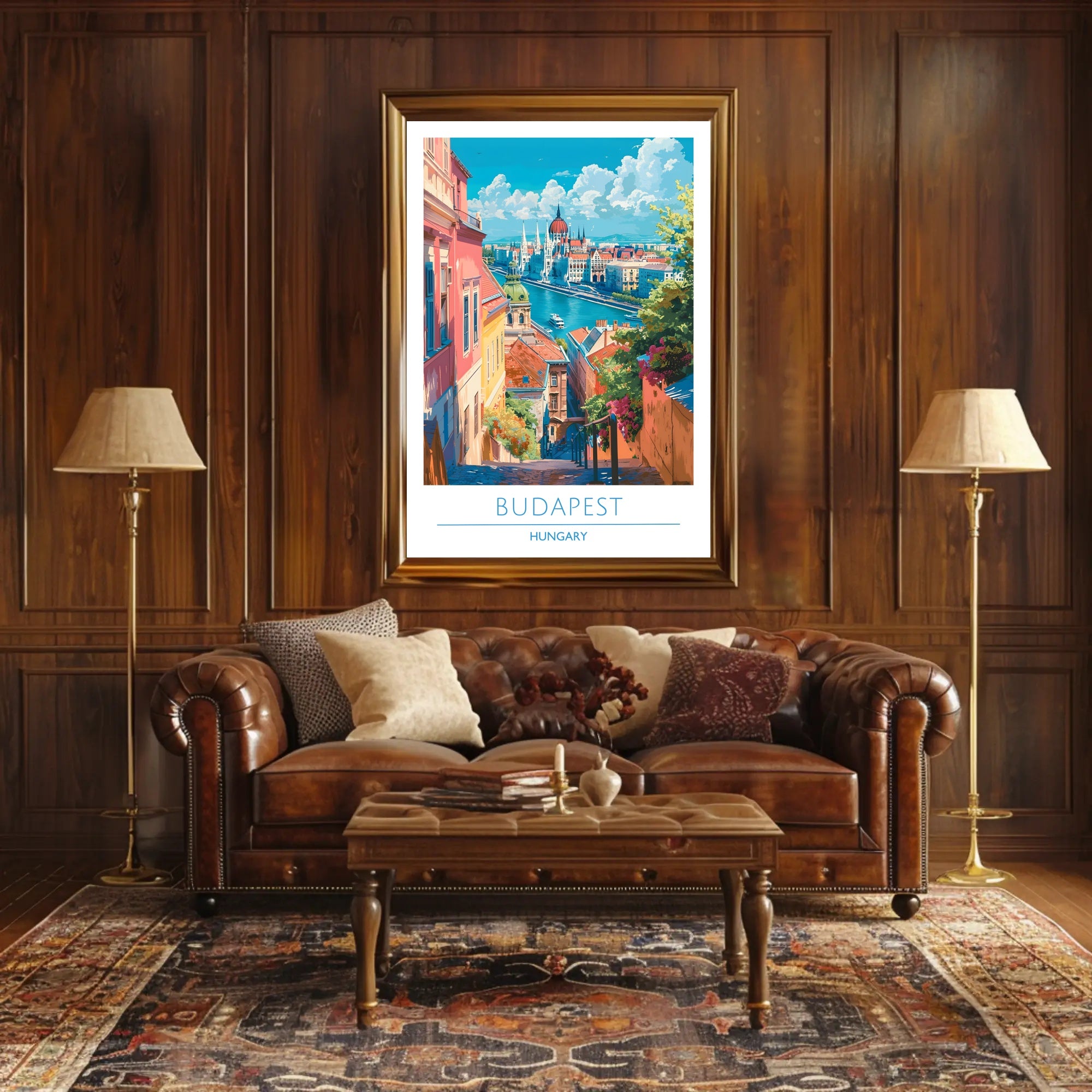 Vibrant Budapest Cityscape Travel Poster