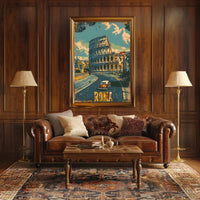Vintage Rome Colosseum Mid-Century Travel Poster