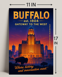 Buffalo Gateway to the West Poster Art Print PosterGoat