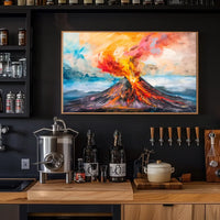 Volcanic Eruption Abstract Art Poster: Nature's Fury