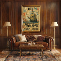 Battle of Lepanto Historical Naval Conflict Art Poster