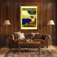 Jamaica Travel Paradise: Vintage Stylized Tropical Adventure Poster