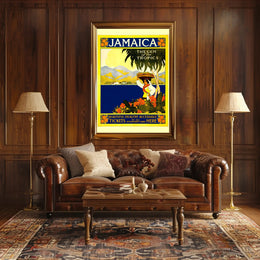 Jamaica Travel Paradise: Vintage Stylized Tropical Adventure Poster