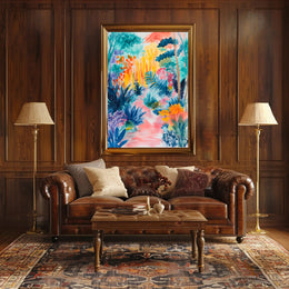 Vibrant Jungle Scene Abstract Artistic or Pop Culture Poster