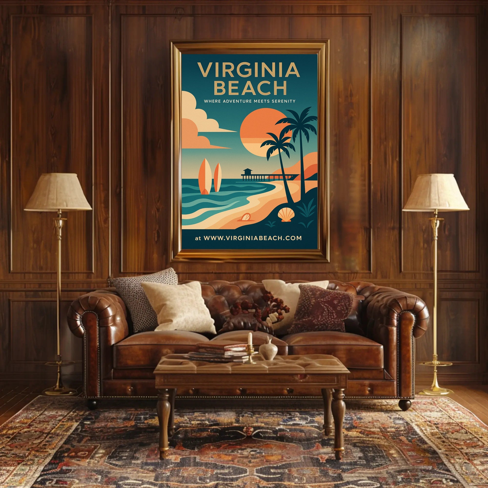 Virginia Beach Adventure and Serenity Travel Poster PosterGoat
