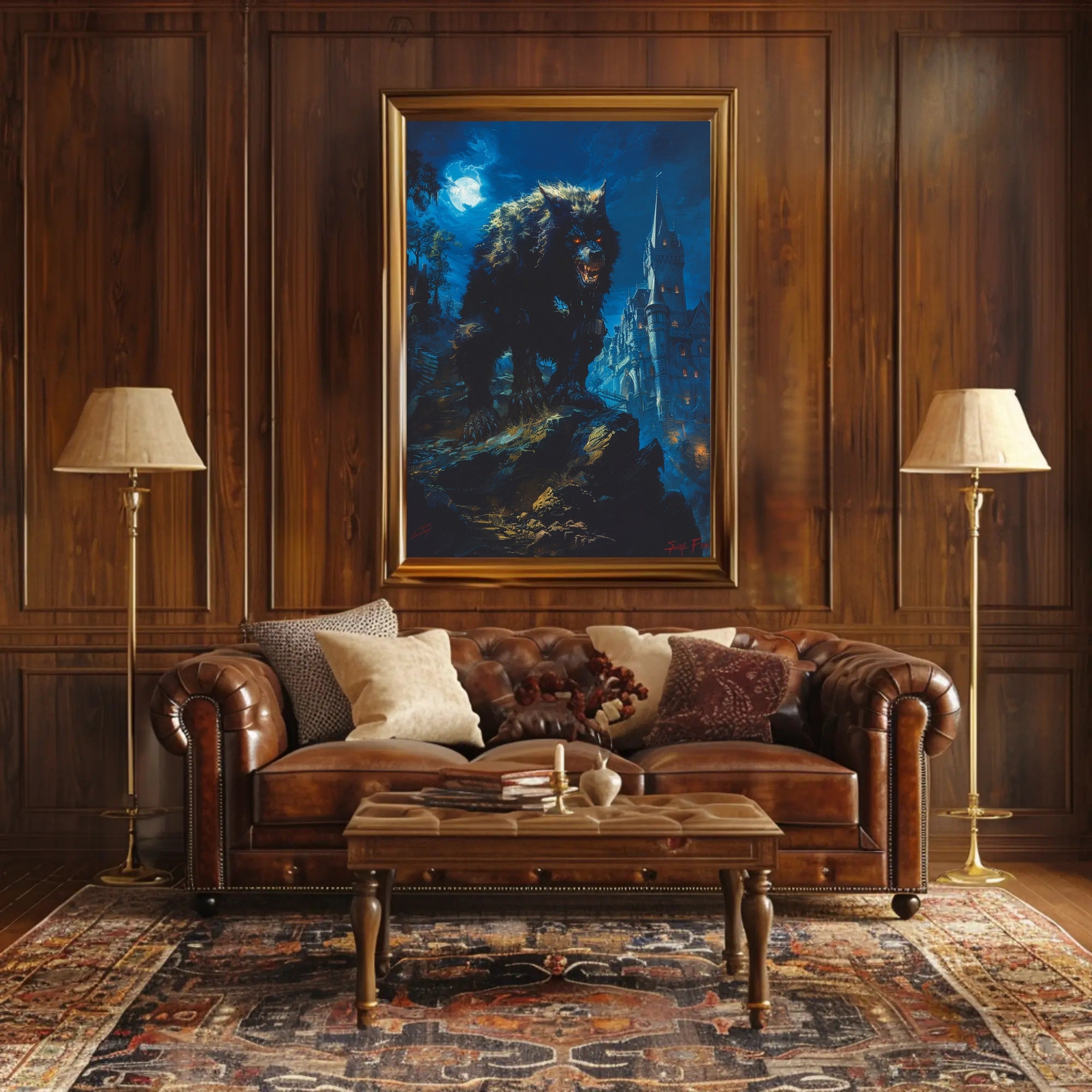 Moonlit Beast Wall Art Print Poster for Home Decor PosterGoat