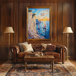 pixelmotion copyai 35099 Thick oil impasto painting of a coastal cl 5e7818ef ccf4ef9bde5b64623829Poster