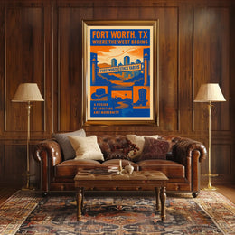 Fort Worth, TX Where the West Begins Poster