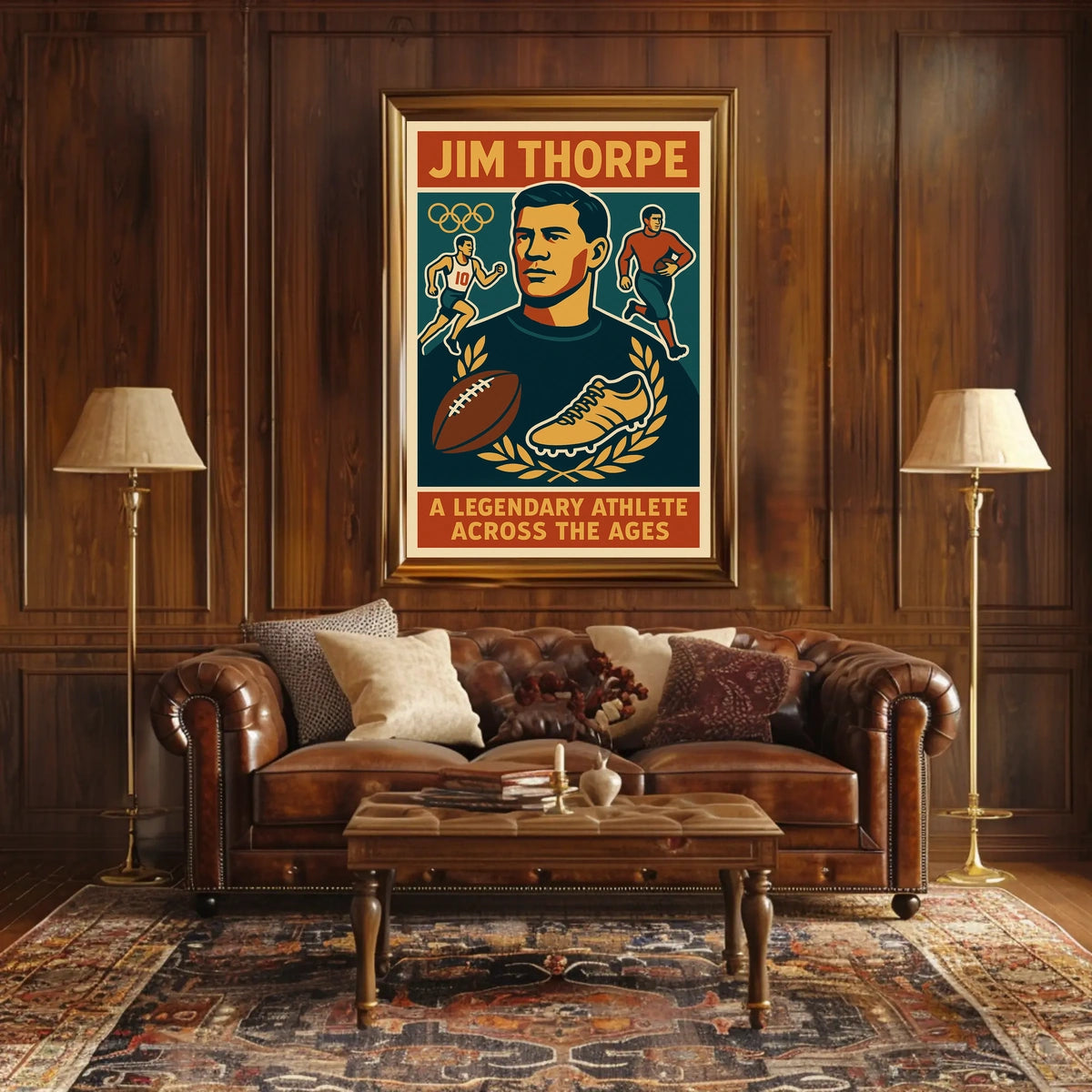 Jim Thorpe Iconic Sports Legend Poster