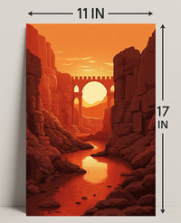 Sunset Over The Canyon Bridge Poster PosterGoat