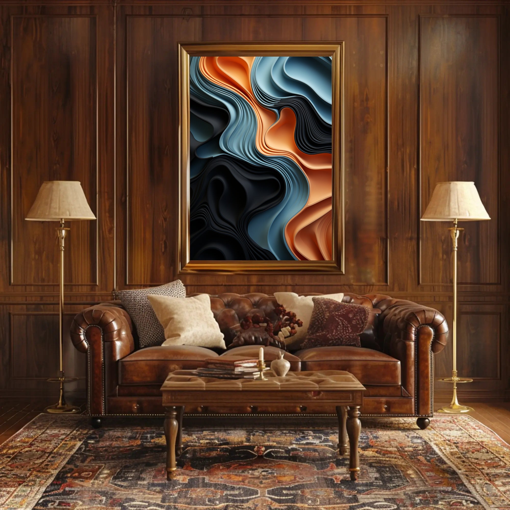 Abstract Waves Of Color Abstract Poster PosterGoat