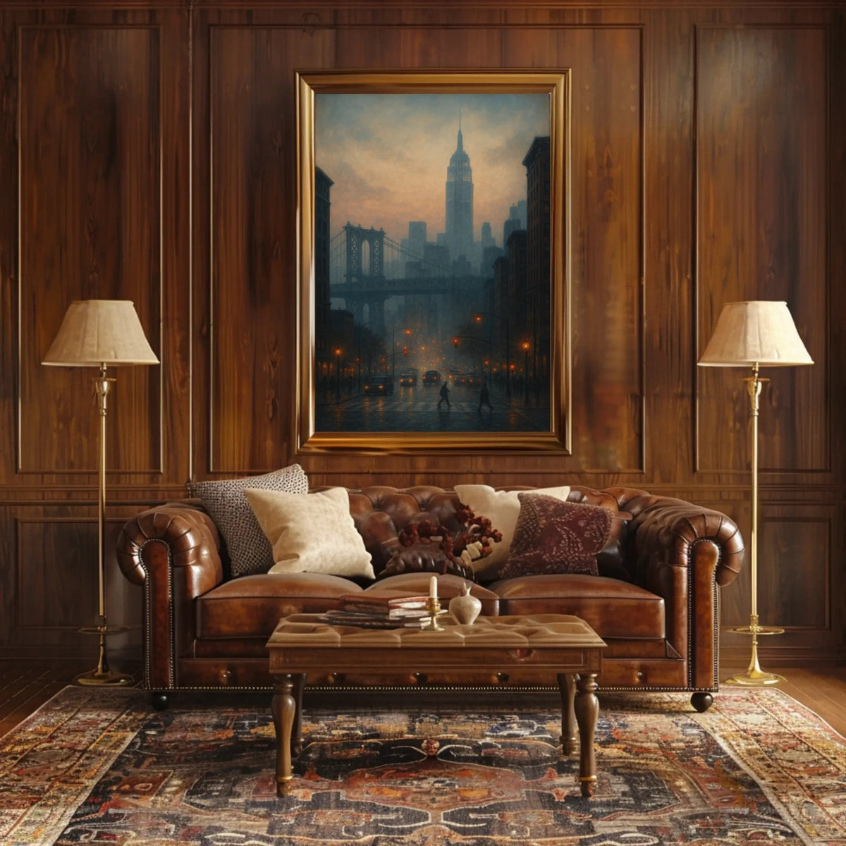 New York City Skyline Poster Abstract Moody Wall Art