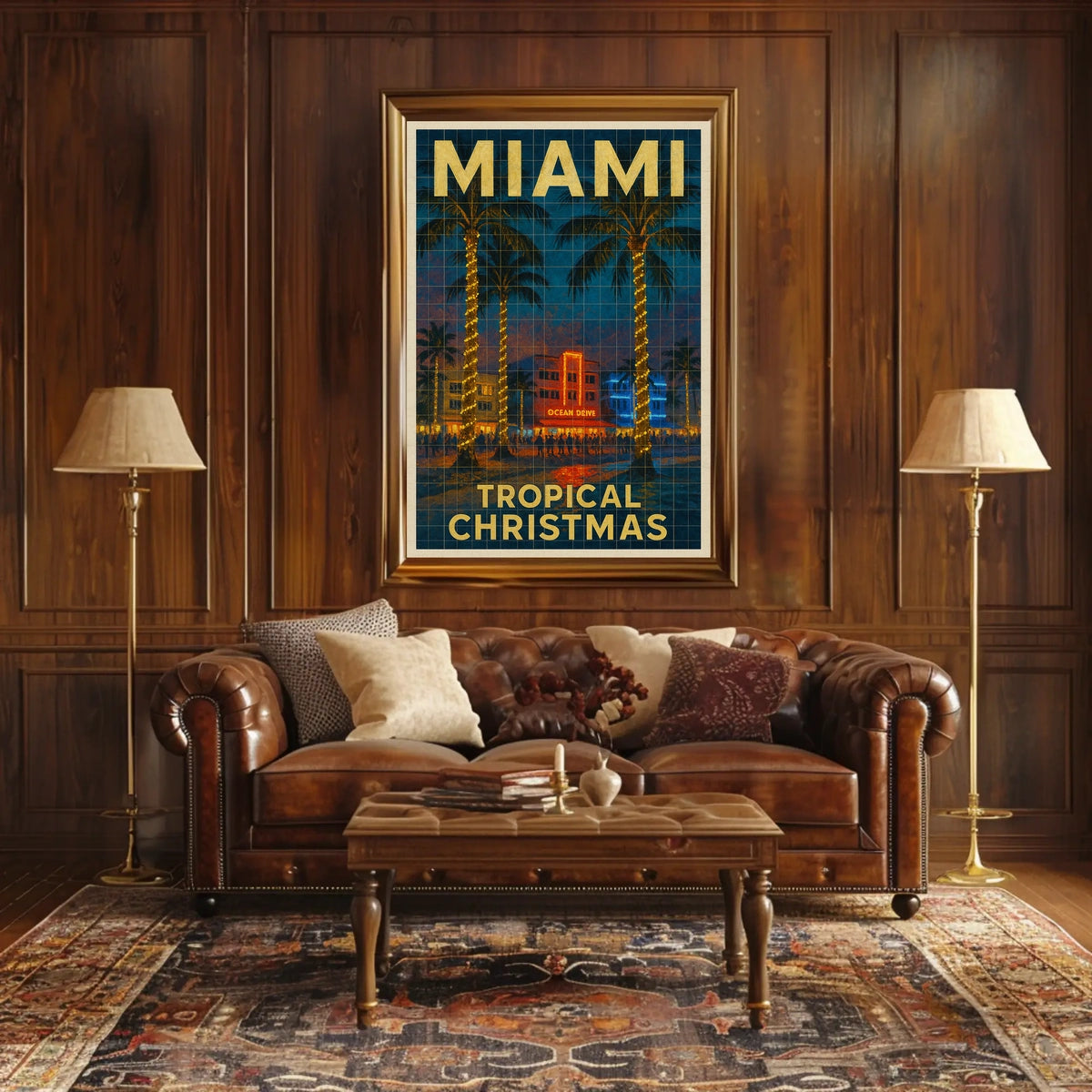 Miami Tropical Christmas Poster