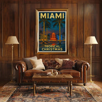 Miami Tropical Christmas Poster