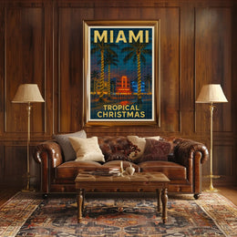 Miami Tropical Christmas Poster