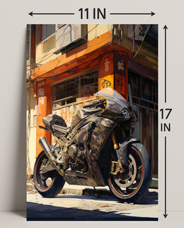 Urban Motorcycle Adventure Poster PosterGoat