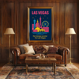 Las Vegas Landmarks Modern Playful Flat Poster