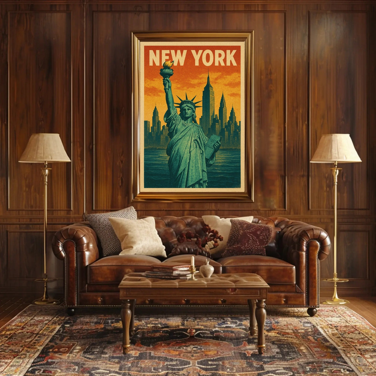 New York Skyline and the Statue of Liberty Poster