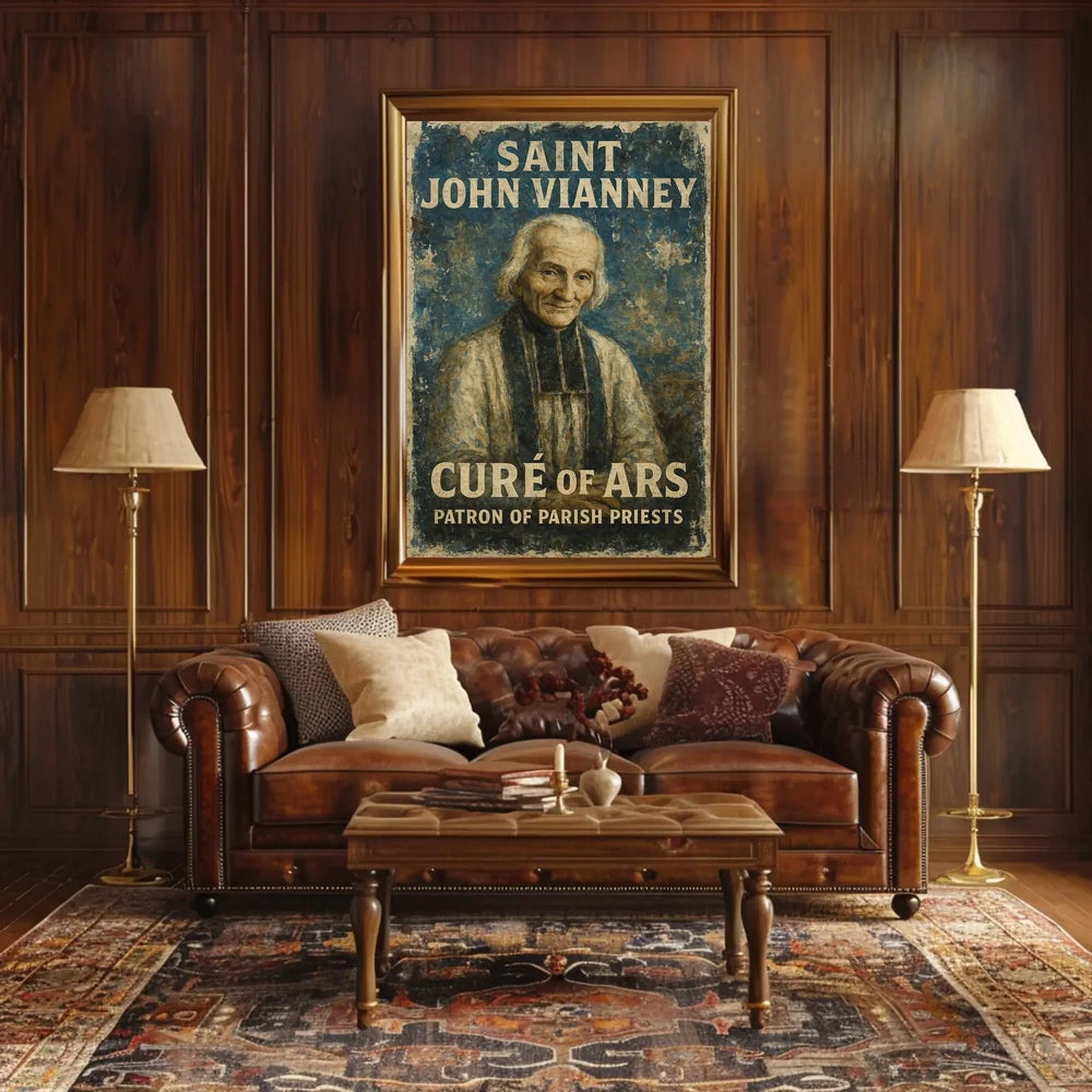 Saint John Vianney Revered Clerical Art Poster