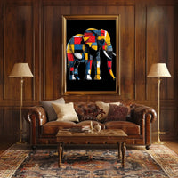 Colorful Elephant Mosaic Poster