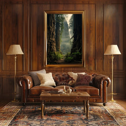 Redwood Forest Travel Poster Tranquil Wall Art Print