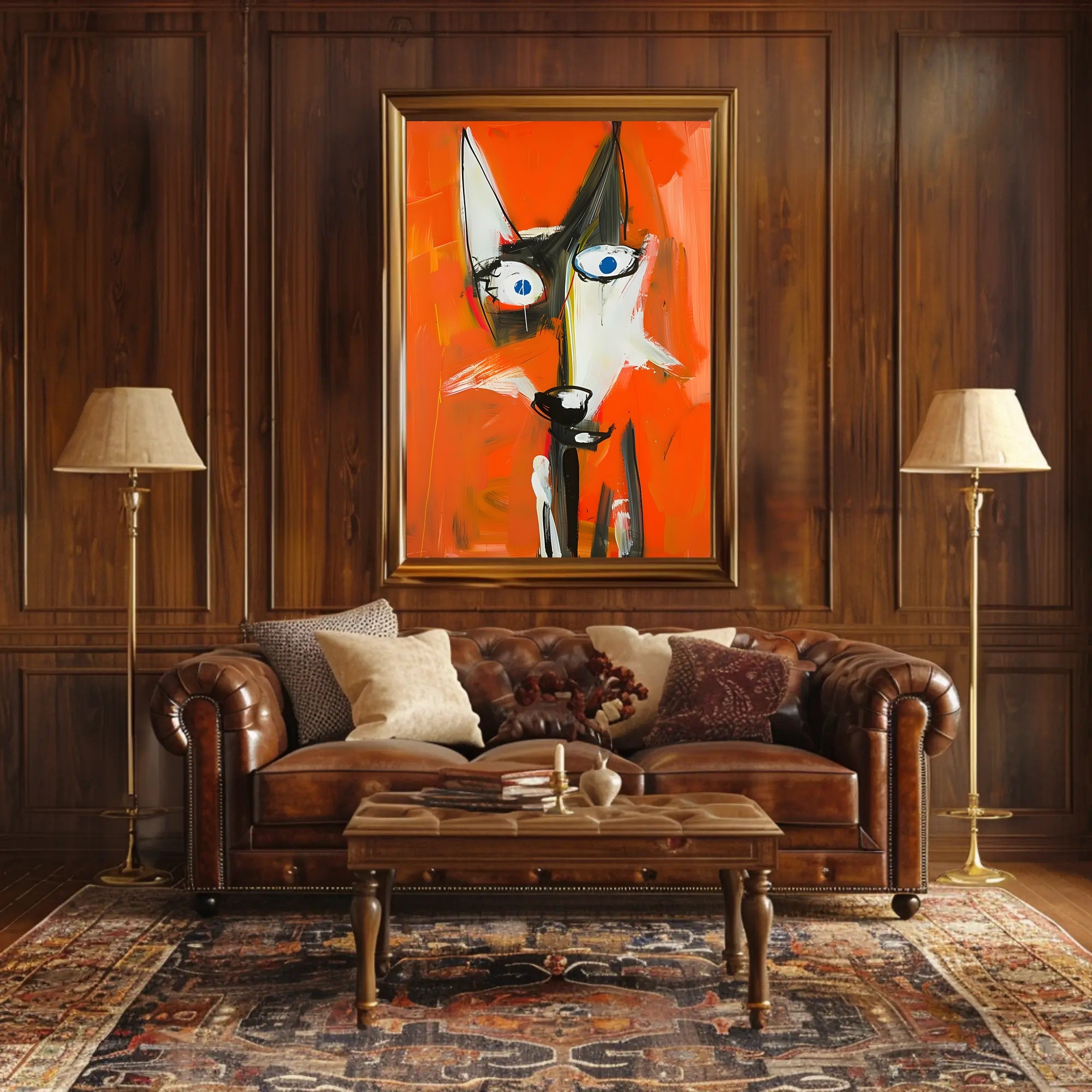 Abstract Fox Wall Art Poster Minimalist Animal Print
