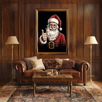 Santa Claus Cheerful Red Traditional Christmas Artwork Poster