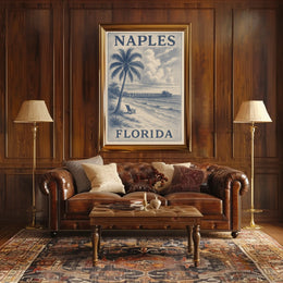 Naples Florida Poster Wall Art 18x24 Gulf Coast Beach Town