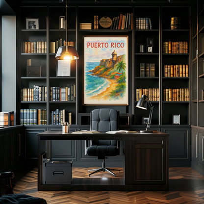 Puerto Rico Coastal Fort Travel Poster