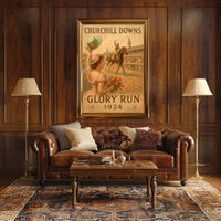 Churchill Downs Vintage Jockey Victory Sports Poster