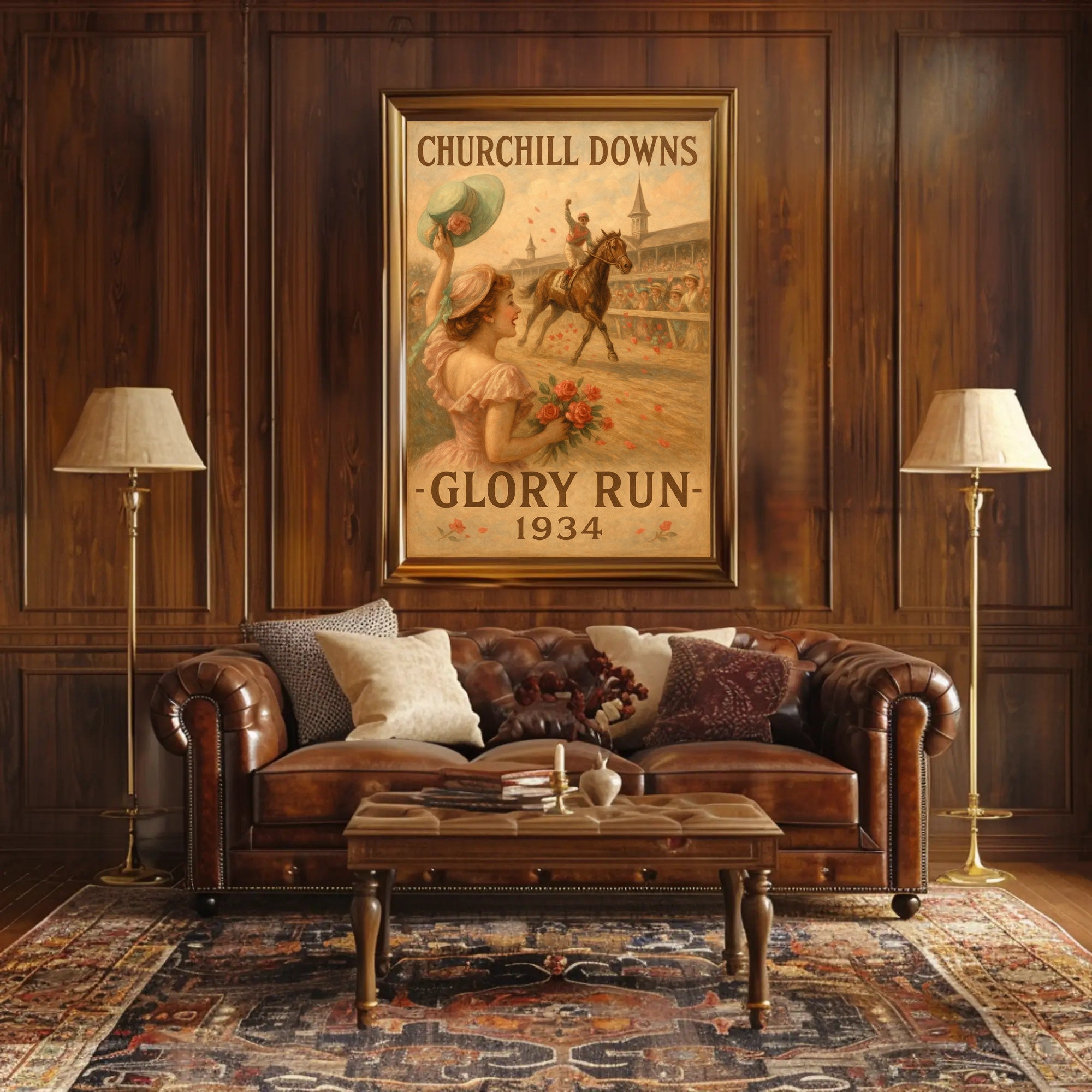 Churchill Downs Vintage Jockey Victory Sports Poster