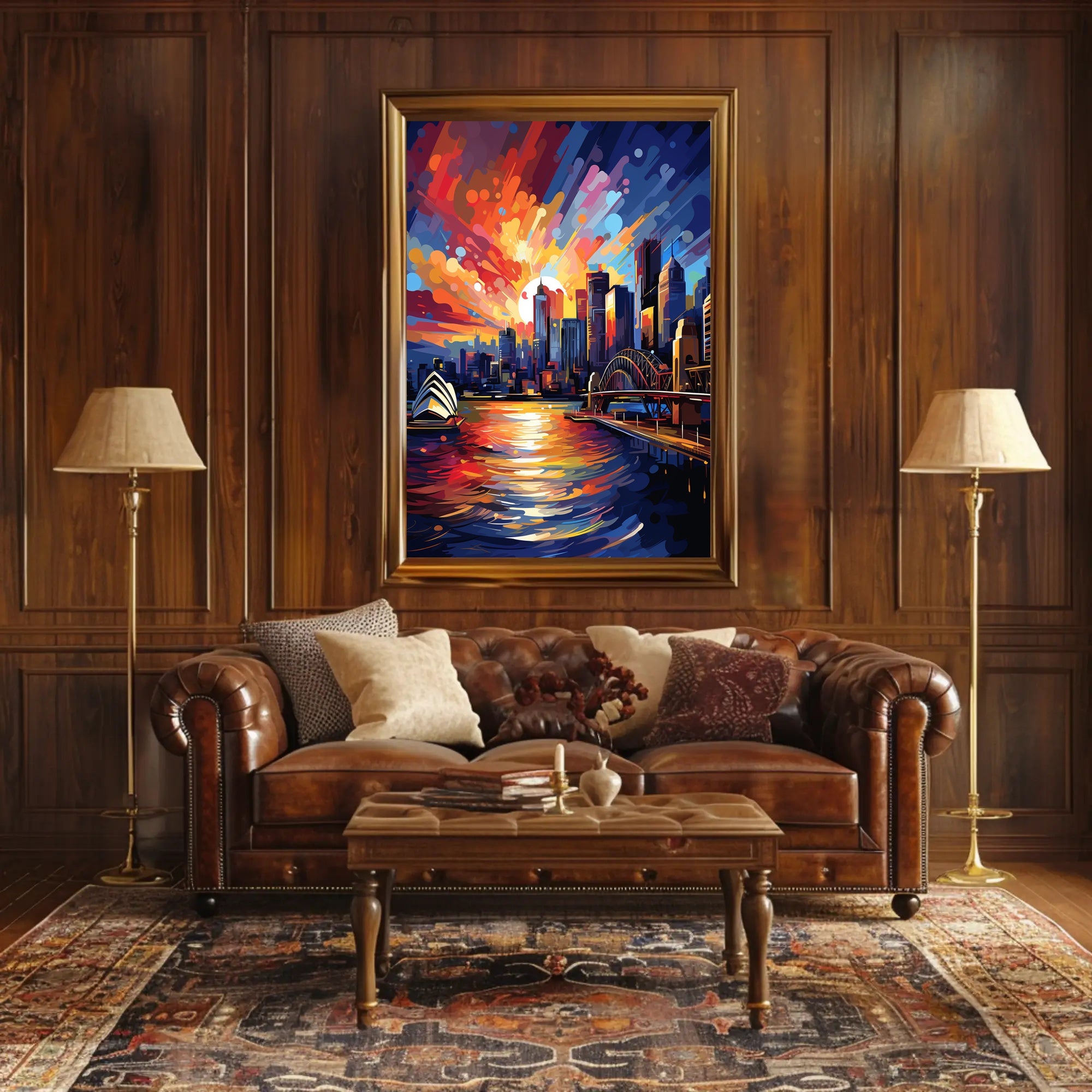 Vivid Cityscape At Sunset Poster