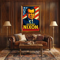 Richard Nixon Poster Historic Portrait Wall Art Decor