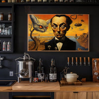 Surreal Cat and Tuxedo Man Artistic Poster