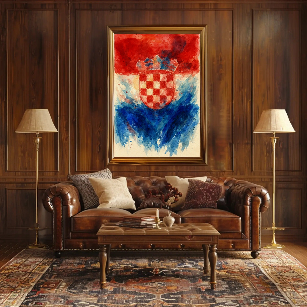 Croatian Coat Of Arms Watercolor Art Poster